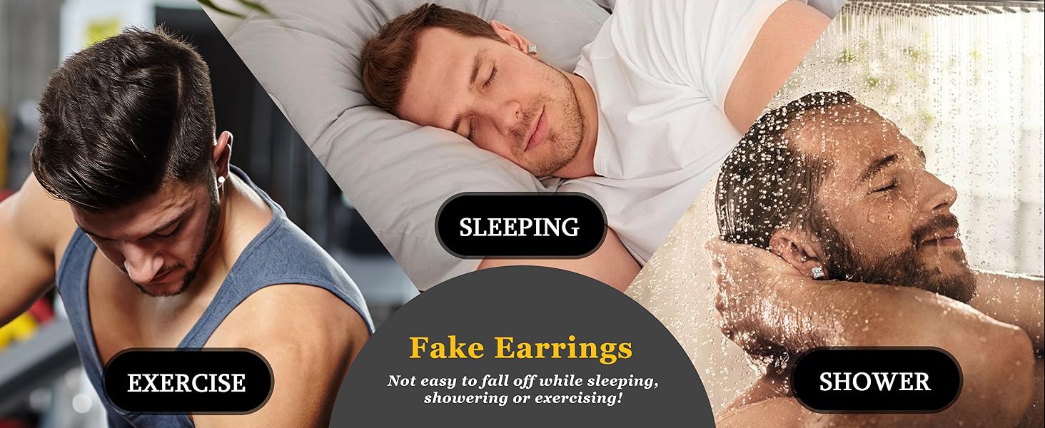 4Pairs Stainless Steel Magnetic Stud Earrings for Men Women Silver Tone CZ Non-Piercing Clip On Stud Earrings Set 6-8MM