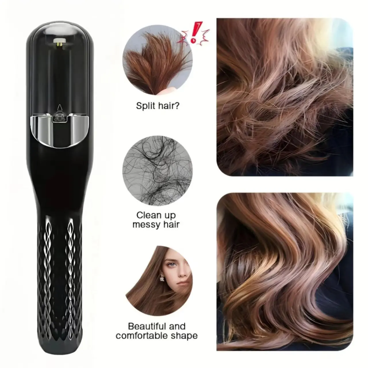 USB Rechargeable Cordless Trimmer, Split Hair Solution Clipper, Wireless Edge Control, Multi-Functional, Portable Electric Hair Tool for Clean Up Messy Hair, Home Use