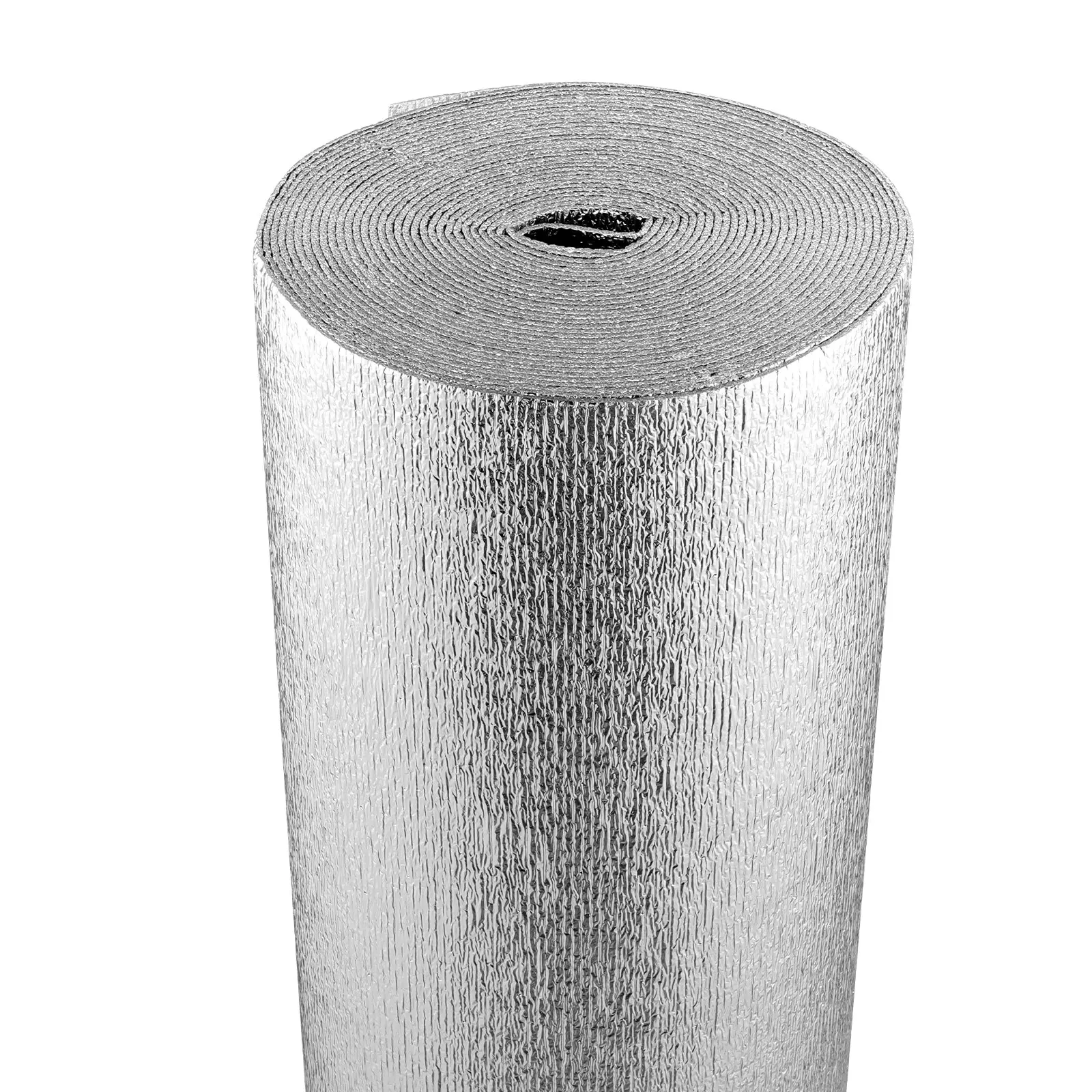 VEVOR Double Reflective Insulation Roll, Foam Core Radiant Barrier, 3.2 mm 48 inx 50 ft, Double-Sided Aluminum Foil EPE Foam Heat Reflective Shield, Thermal Insulation Roll for Window RV Roof