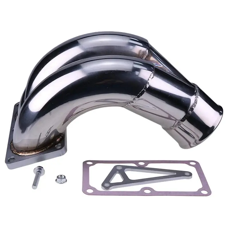 FridayParts Stainless Steel 3.5" Raw Intake Elbow Pipe Engine Parts DGCM0718 for 07.5-18 Dodge Cummins 6.7L Engine