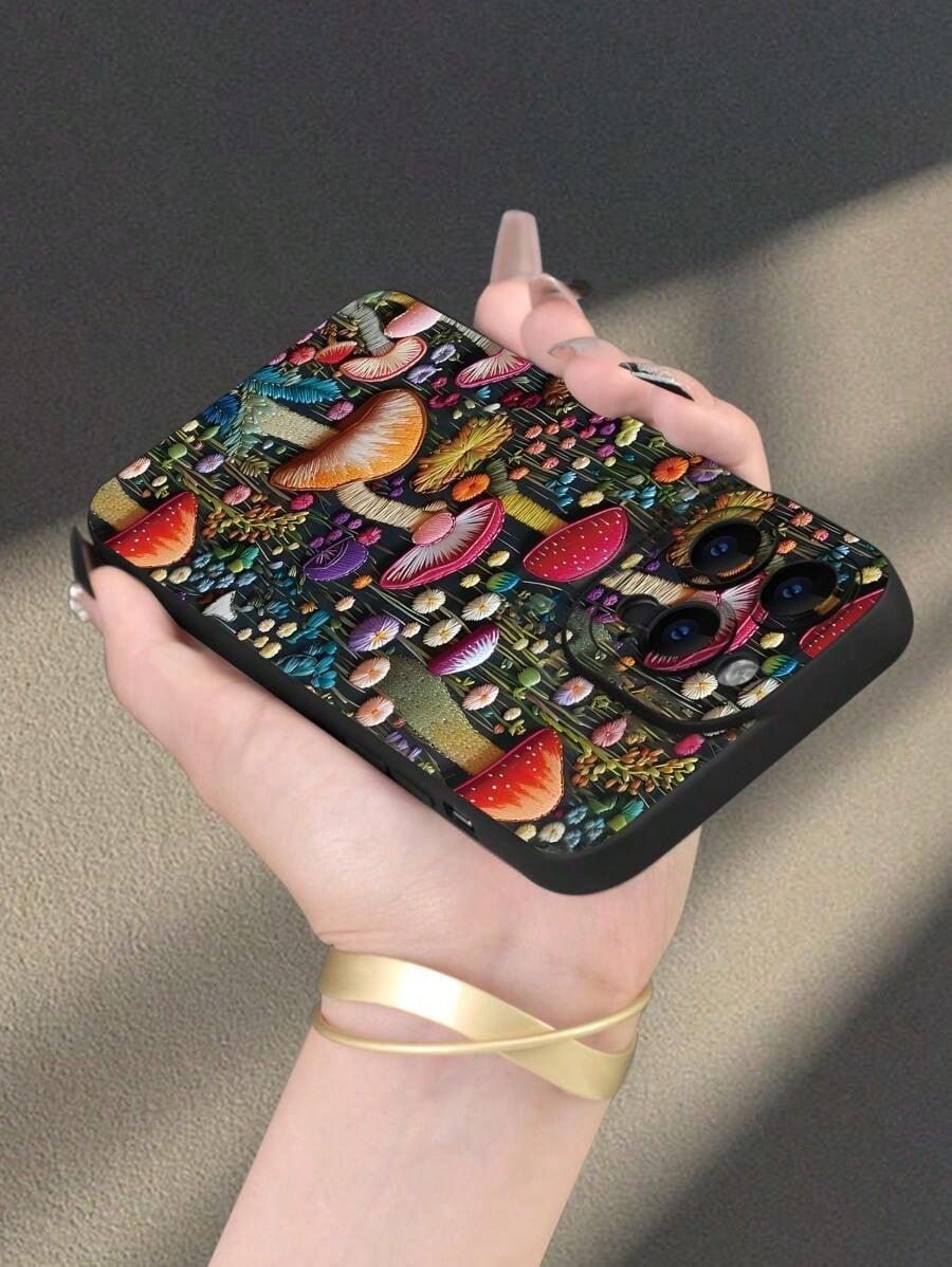 Mushrooms Personalized Mushrooms Phone Case,Lens Enhanced Protection, Better Showcases The Color Of The Original Phone Without Losing Fashion. Suitable For Men's Apple 16 15 14 13 12 11 XS XR X 7 8 Plus Pro Max On Birthdays Or Holidays.
