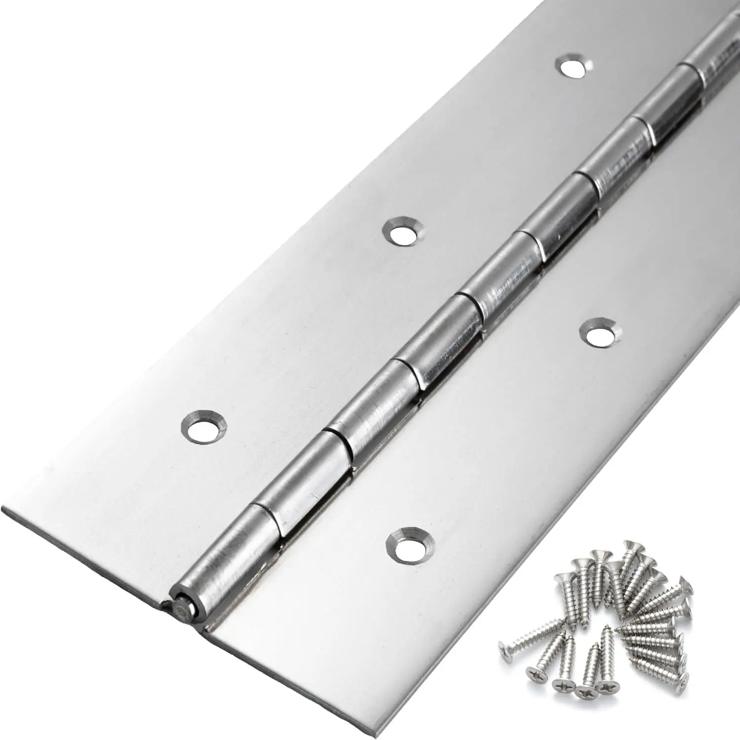 Heavy Duty Piano Hinge 24 Inch x 3 Inch Width, True 0.060'' Thick Stainless Steel Piano Hinge for Heavy Duty Cabinet, Door, Toolbox, Wooden Box, Metal Plate, Furniture, Industrial Project