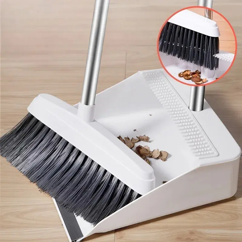 2-piece set (1 stainless steel broom and 1 dustpan) - Household indoor and outdoor cleaning tools - Suitable for living room, bedroom, kitchen, and outdoor use - Easy to clean household broom and dustpan set