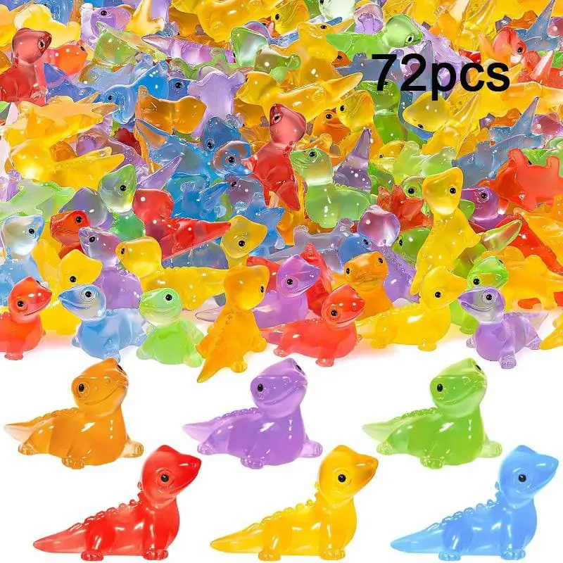 72PCS Luminous Mini Resin Lizards Cute Lizard Figures Glow in The Dark, Tiny Lizards Animal Miniature for DIY Micro Moss Landscape Crafts Dollhouses Potted Plants Hidden Games