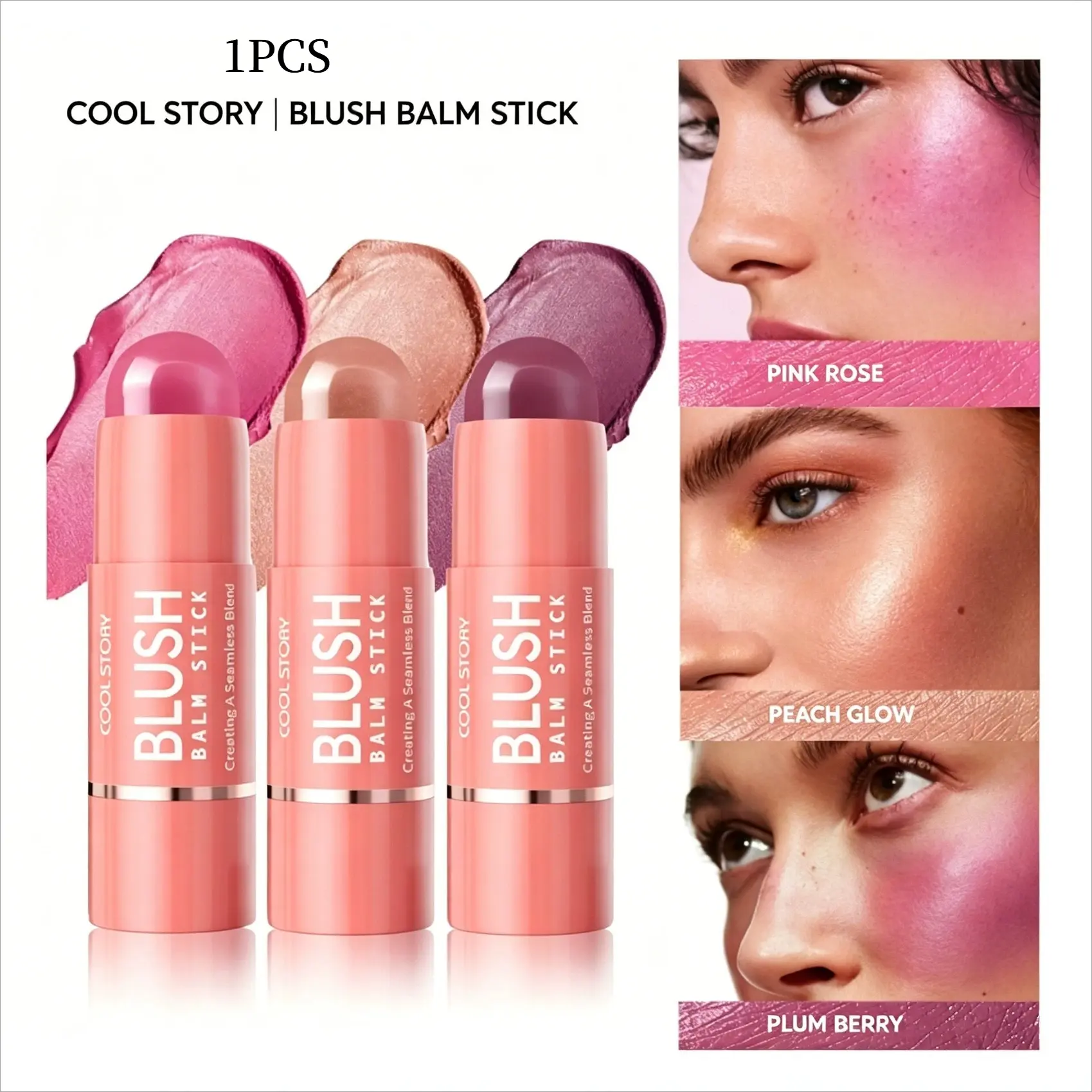 Powder Blusher Stick, Facial Contour, Vitality, Girl's Face, High Gloss, Face Drying, Rouge, Pearl, Powder Blusher Cream