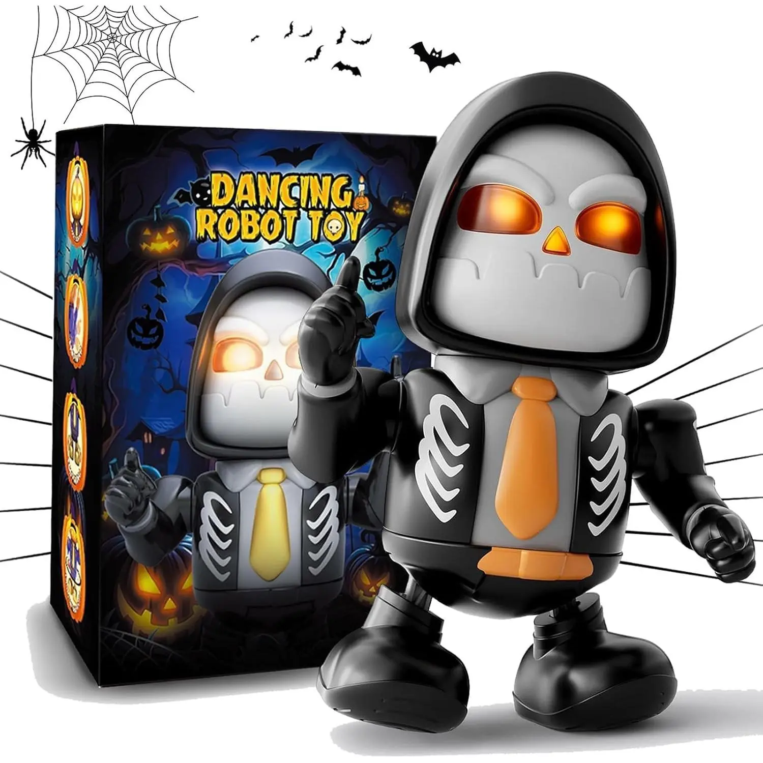TOPLIVING Kids Toys Halloween Robot Skeleton Toy, Prank Toys with Music & Dancing Toy Gifts for Boys & Girls Ages 3 to Up