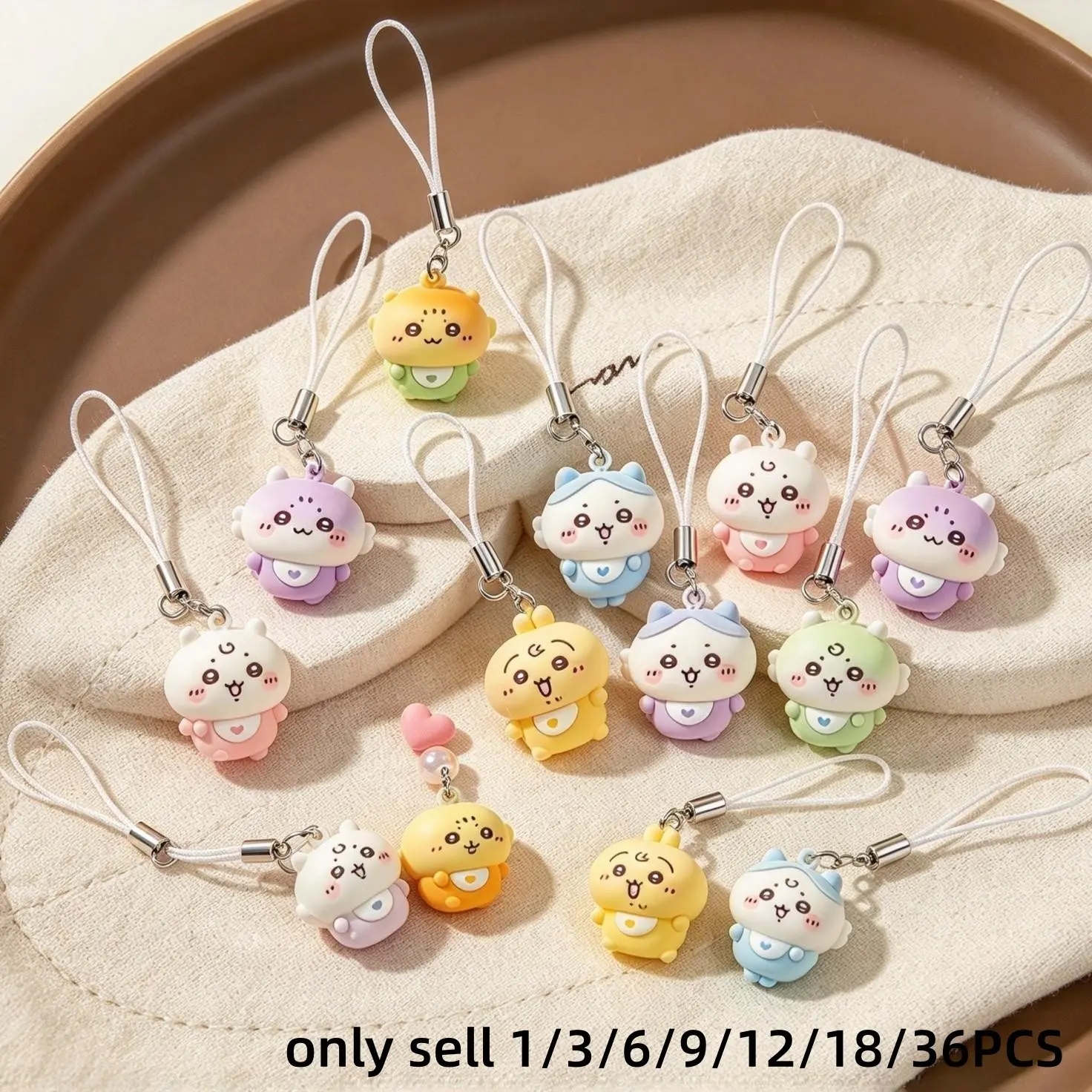 HOT 1/3/6/9/12/18/36PCS Cute Mini Kawaii Resin Phone Charms, Usagi Momonga Keychain Pendants, Keychain Accessories, Phone Cover Decorations, Christmas Gifts