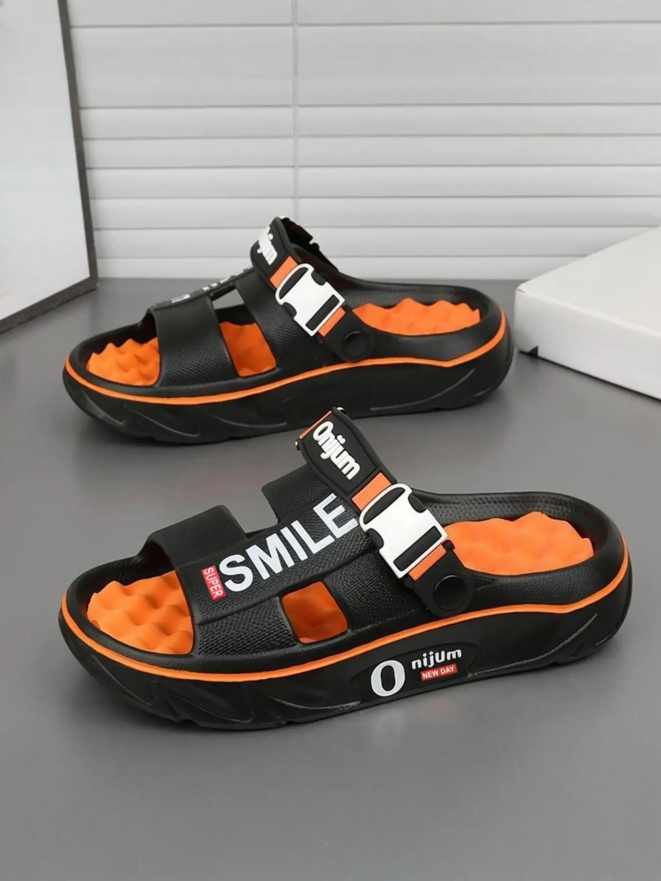 Men's Sporty Slides, Beach Slides Footwear, Sliders Shoes, Open Toe Slippers, Casual Fashion Slippers, Casual Comfortable Non-slip Sandals for Indoor & Outdoor Wear, Summer Beach Slippers, Breathable Footbed Sandals for Daily Wear