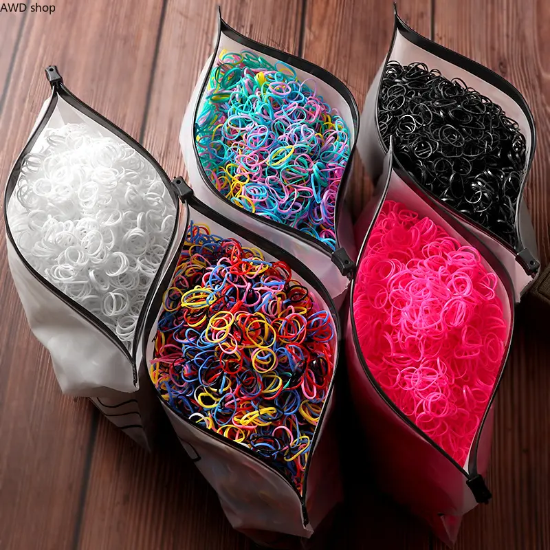 500/1000/2000/4000pcs Small Disposable Hair Elastic Bands for Girls Kids, Tiny Soft Ponytail Rubber Hair Ties, Damage‑Free Mini Hair Accessories, Bulk Pack Stretch Hair Bands for Toddlers Daily Hairstyles, Party & Home Hair Styling Essentials