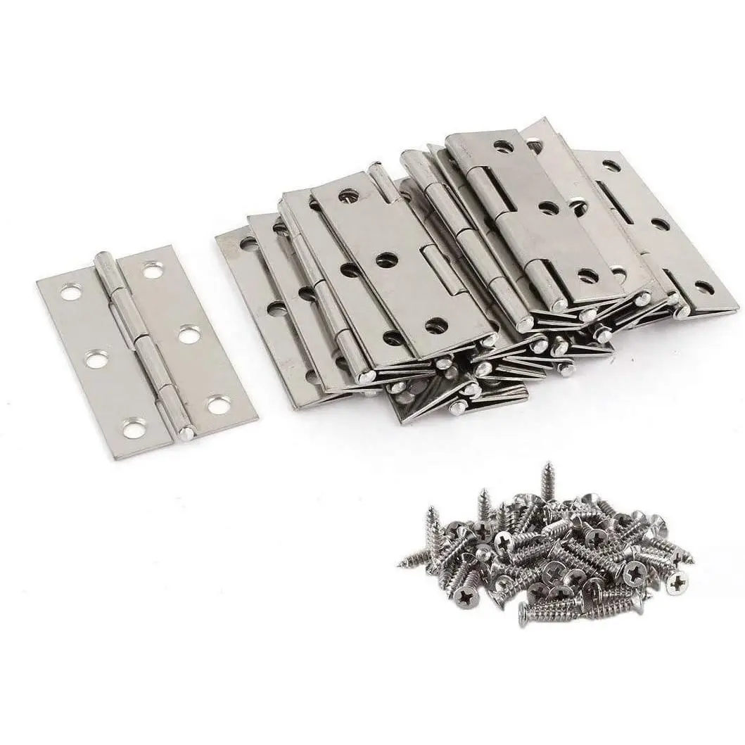 20 Pcs Stainless Steel Folding Hinges 3 Inch Door and Window Hinges with 120 Screws