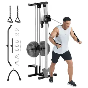 Wall Mounted Dual Pulley Cable Machine for Home Gym - 18 Adjustable Positions, 400LB Capacity, Heavy Duty Functional Trainer, Space-Saving Upper Body Strength Training Equipment