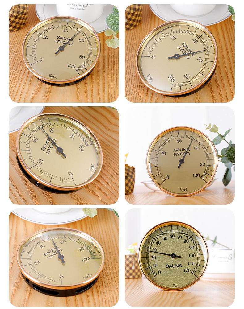 Bimetallic thermometer and hygrometer without battery for sauna, steam room, home use, baby and elderly room, wall-mounted thermometer