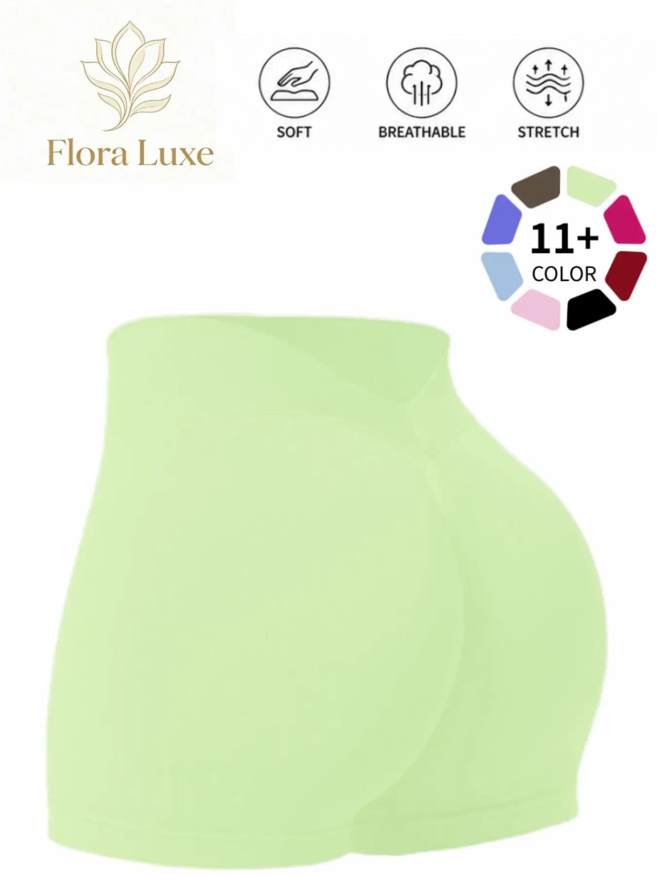 Women High Waist Seamless Yoga Shorts, Tummy Control Butt Lift Biker Shorts, Stretch Breathable for Workout Gym Daily Wear, Breathable Stretchy Workout Exercise Shorts