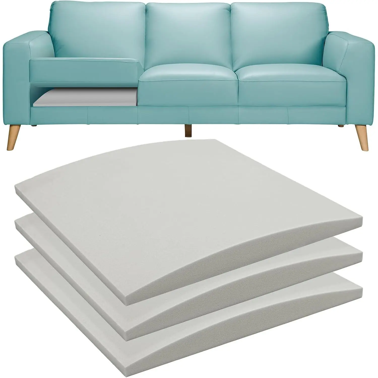 Couch Cushions Support for Sagging Seat -20"X 20"Curved Foam Sofa Cushion Support Board,Grey Couch Supporterfor Under The Cushions,Set of 3