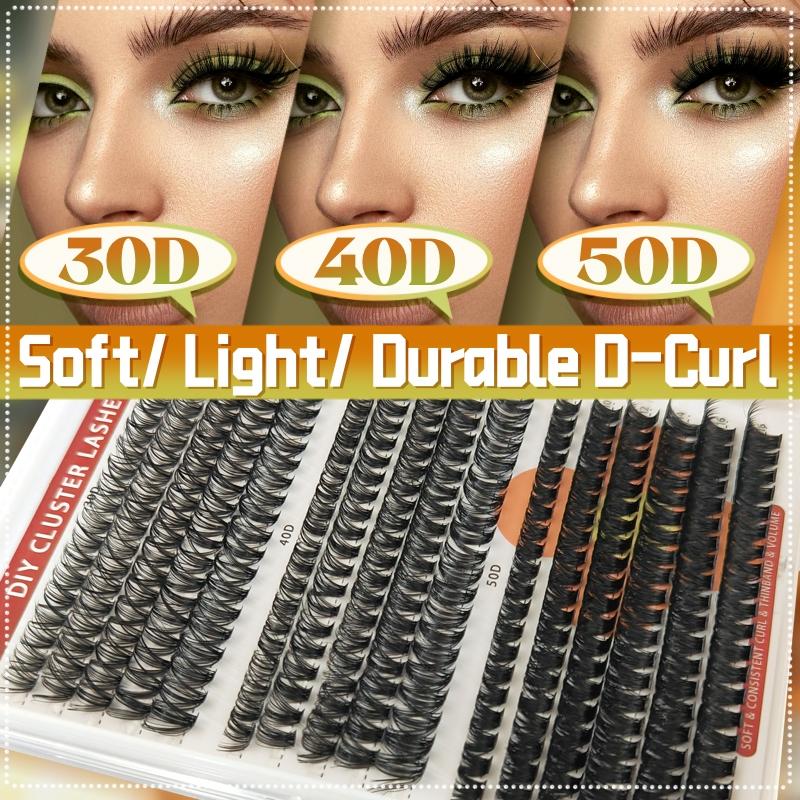 Eyelash Extension Kit (1 Set), DIY Lash Kit Including Individual False Eyelashes, Eyelash Glue, Tweezers, Remover, Professional Eye Makeup Tool for Women, Cosmetic, Eyelash Cluster Kit, Eyelash Fixer