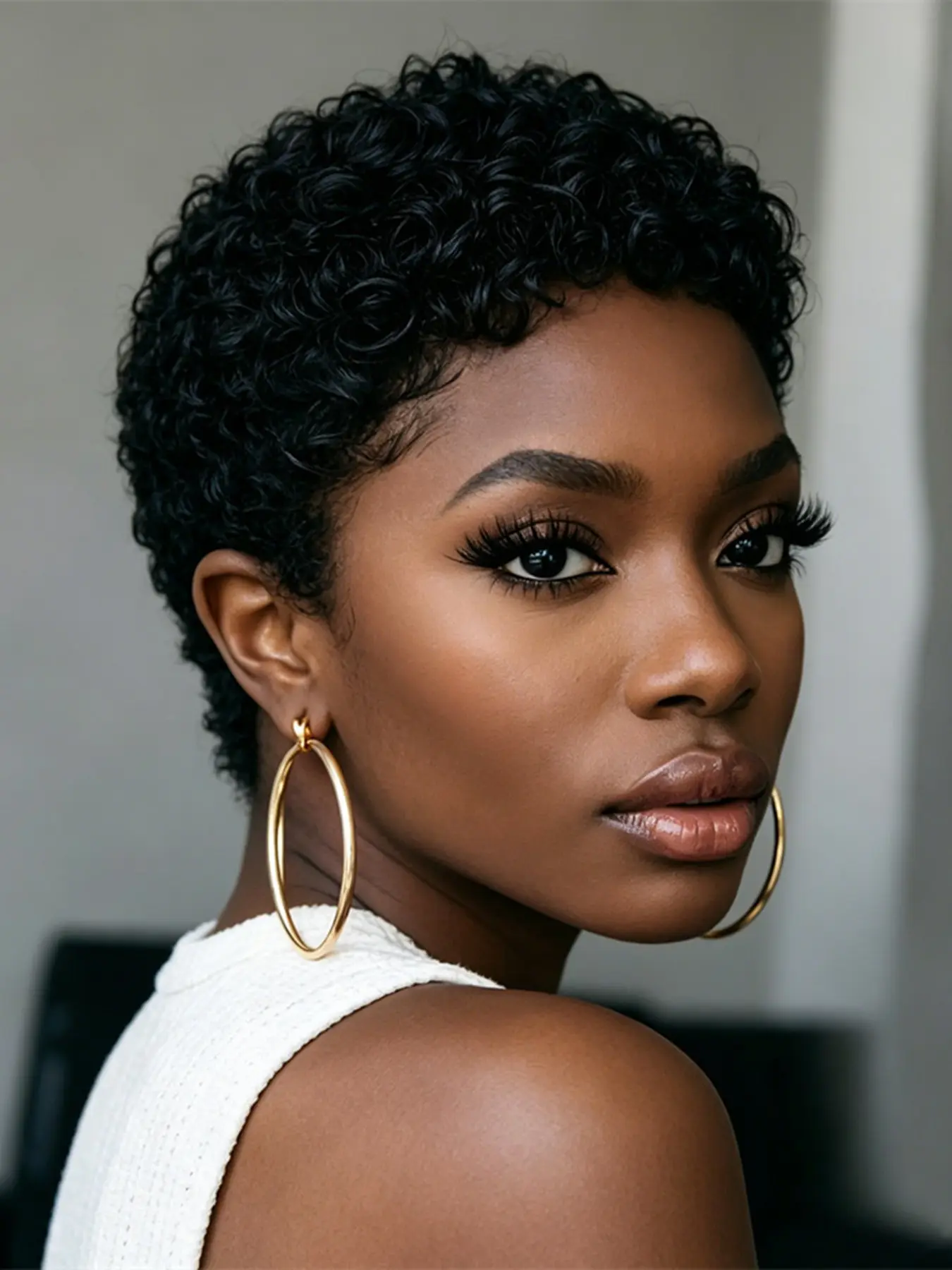 Afro Curly Pixie Cut Wig, Human Hair Wig for Women, Black Woman Wigs, Short Curly Pixie Cut Wig for Daily Party Cosplay Use, Natural Look