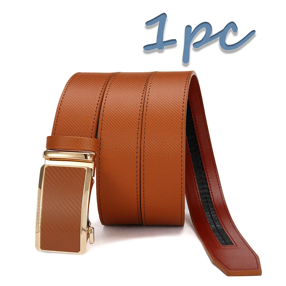 1pc Men's Orange Belt - Stylish Business Fashion with Square Automatic Buckle, Perfect Gift for Father's Day and Valentine's Day