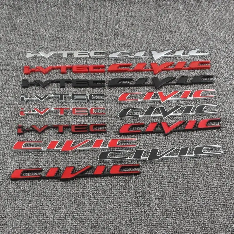 Car Emblem Decals VTEC IVTEC Metal Badge Sticker Accessories For Civic cb400 i-VTEC vfr800 cb750 Accord Odyssey CRV Pilot FIT