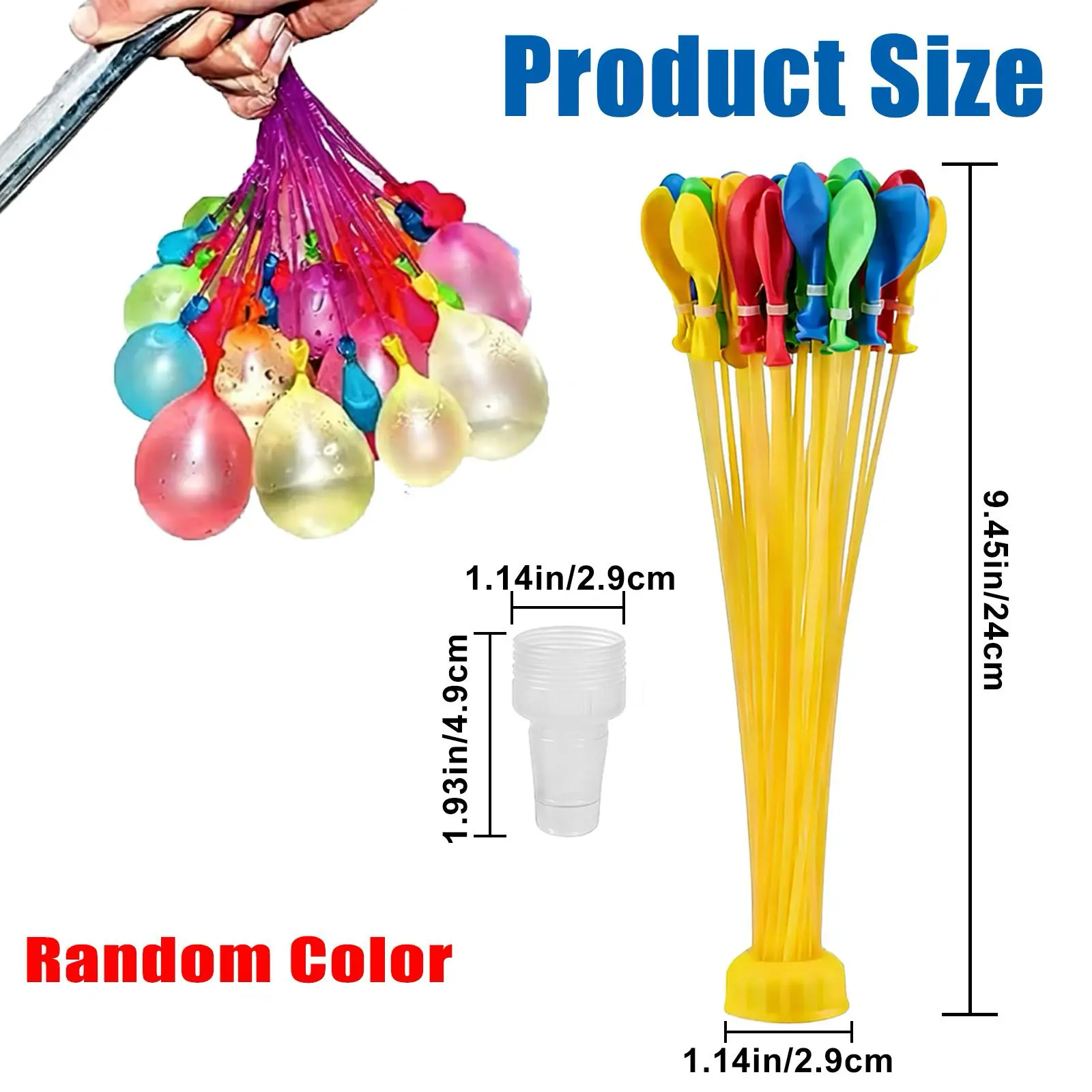 111Total Self-Sealing Rubber Balloons - Patented Self-Sealing, Quick Fill Rapid Injection Design, Random Assortment, Sun-Fade Resistant Unisex Outdoor Summer Splash Party Toys (Tools & Hardware Pumps & Plumbing Pipes & Fittings)