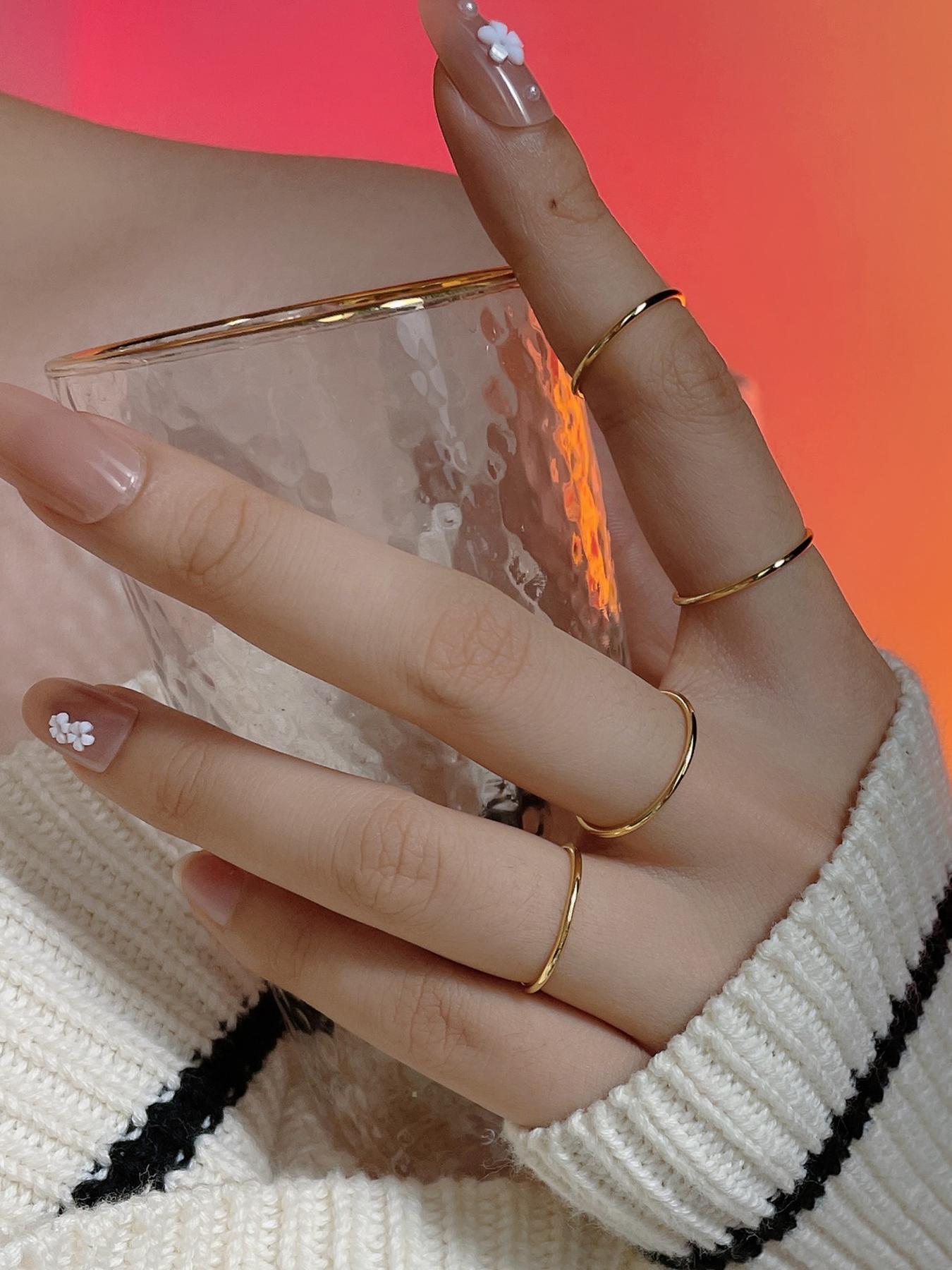 S925 Sterling Silver Simple Plain Ring, Fashion Accessories for Women & Girls, Trendy All-match & Exquisite Jewelry for Birthday Gift, Dainty Ring, Band Rings, Elegant Ring