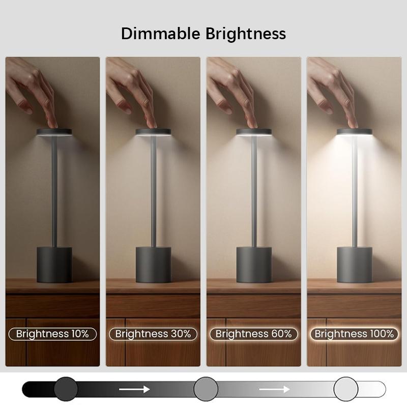 Wireless LED Touch Sensor Dimming Table Lamp Adjustable Rechargeable LED Lights for Bedroom Bedside Desk Creative Ambient Night Light Christmas Gift