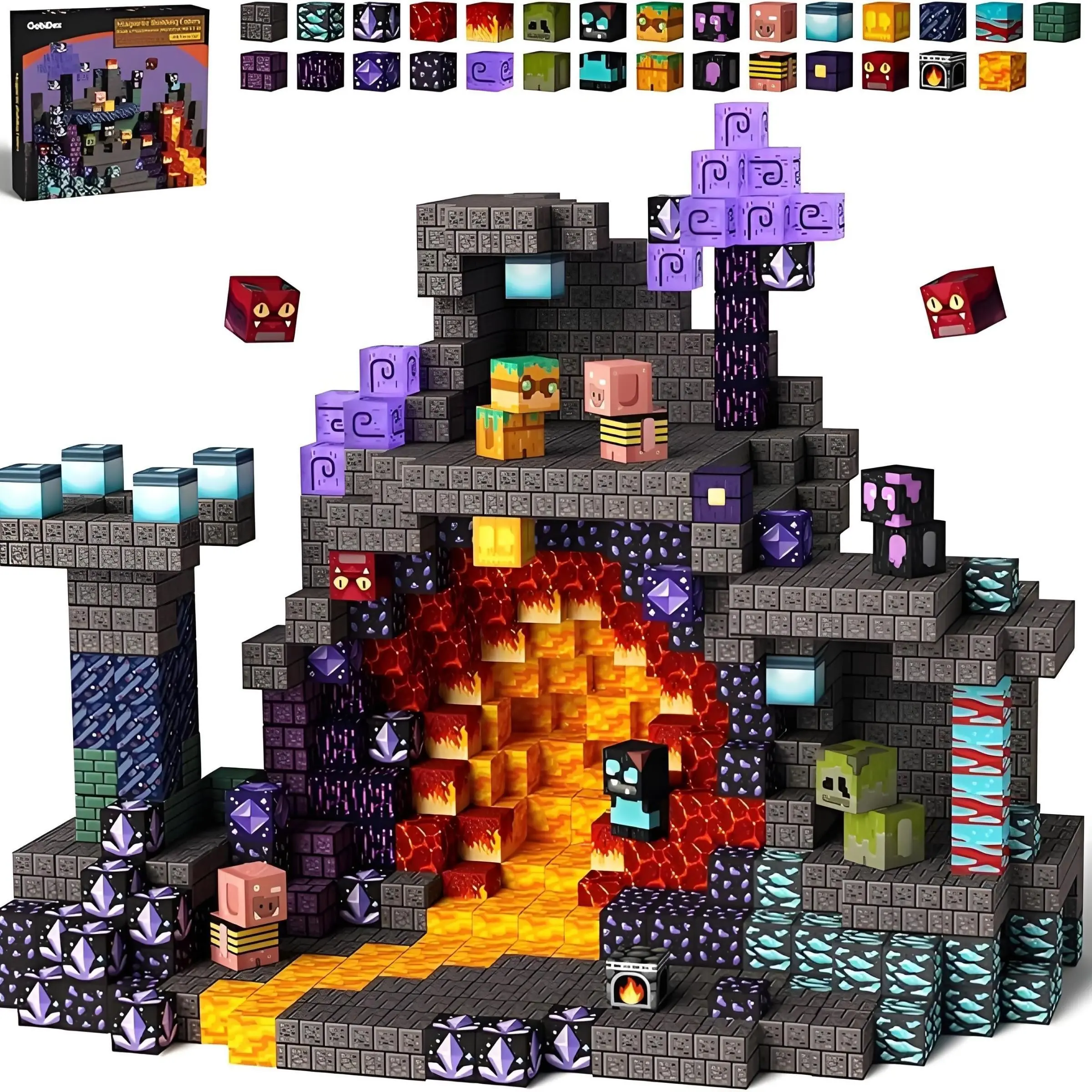 100pcs Magnetic Building Blocks, Dark Cave Puzzle Set, Educational Toy for Kids, Perfect Gift for Birthdays, Parties, Halloween, Christmas