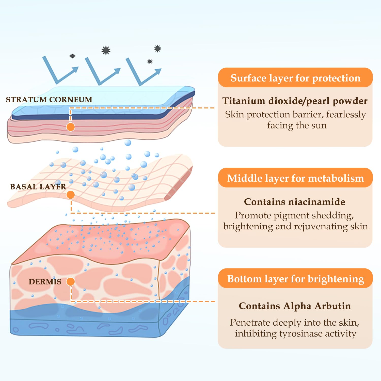 5 Vitamin C Makeup Cream, Lightweight Moisturizing Formula for Breathable Hydration, Smooth Pore Minimizing Care