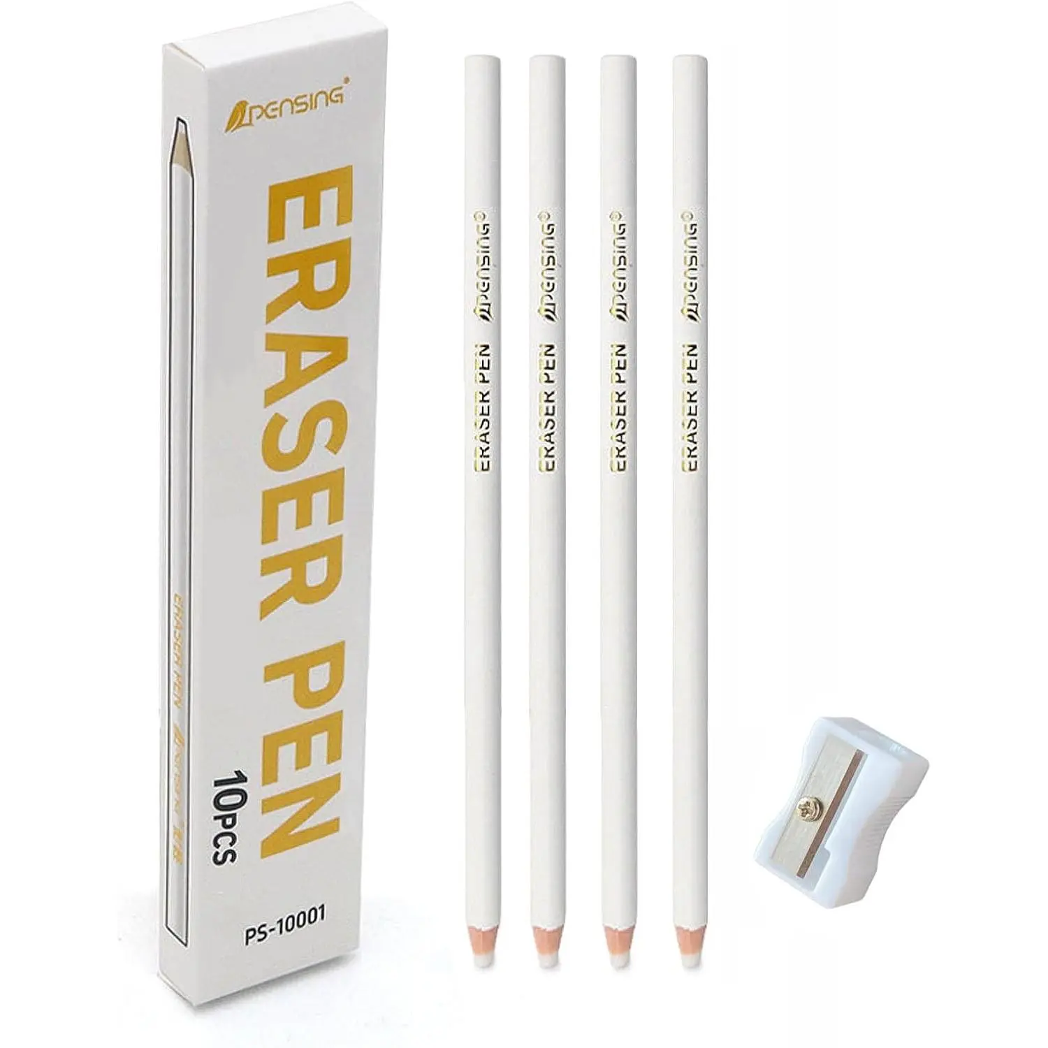 Erasers for Pencils Set, White Erasers for Drawing, Fine Detail Art Eraser and Sharpener, Pen Eraser for  Artists, Office Teacher Supplies for Sketching, Charcoal Drawings (10 PCS)