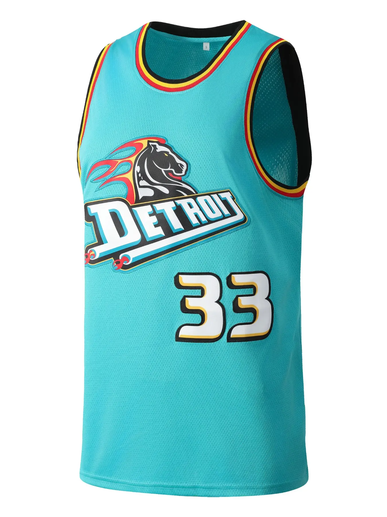 Men's 33 Basketball Jersey Embroidered Sports Shirt, Casual Long Fitted H-Type Backless Top, Unlined Letter Pattern Design