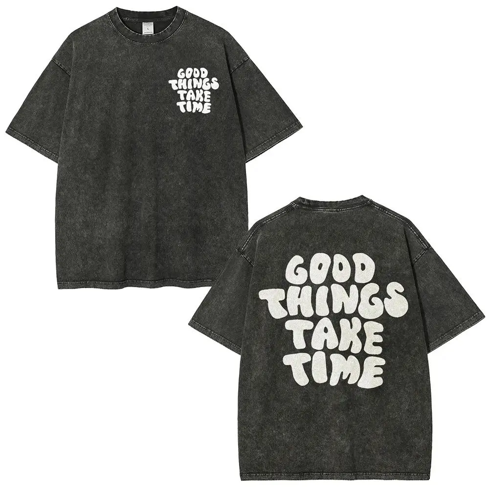 Relaxed Fit Boxy T-Shirt, Retro Faded Slogan Streetwear in Heavyweight 100% Cotton with a Vintage Distressed Look, Tops, Boxy Silhouette, Year Round