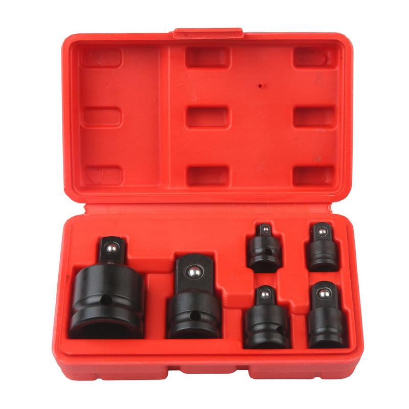 6 Piece Impact Socket Adapter Set, Standard SAE, 1/4, 3/8, 1/2" Cr-V Steel Impact Driver & Wrench Conversion Kit Socket Reducer, Locking Socket Adapter Set