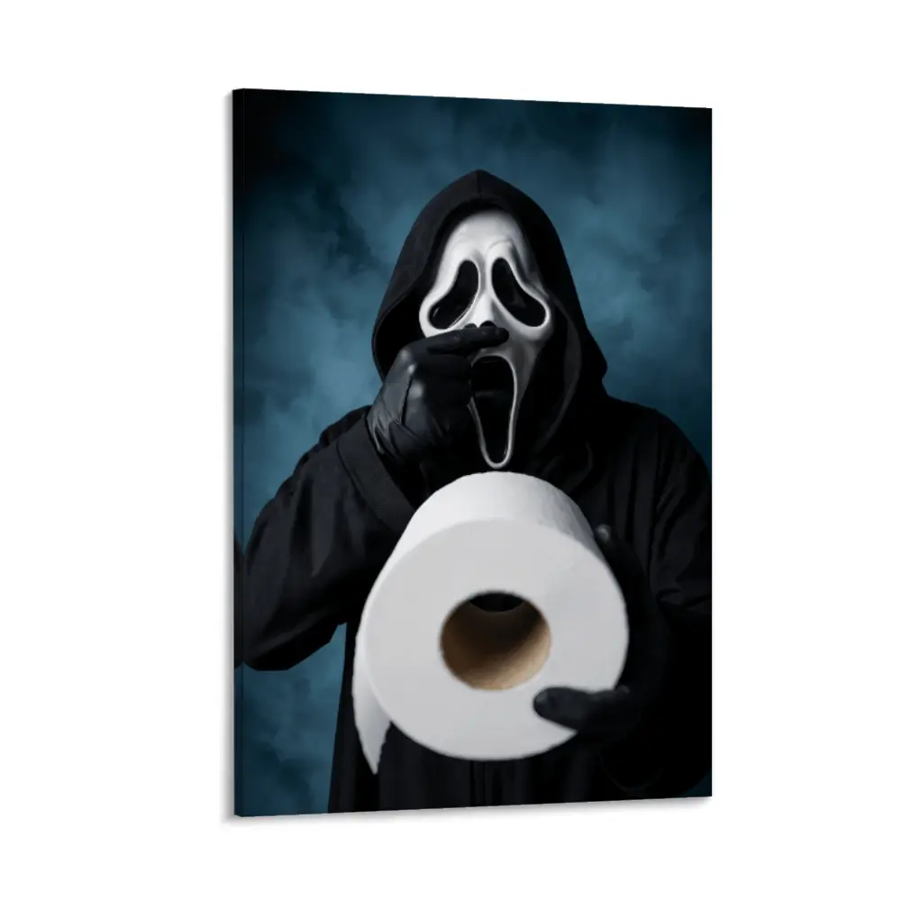 Funny Scream Bathroom Poster - Horror Movie Wall Art - Ghostface Wall Print