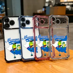 Nicaragua Bird Pattern Phone Case for iPhone 17 Pro Max 16 15 Plus Air 14 13 12 11 E Electroplated Four-Corner Anti-Fall Protection Cellphone Cover,Bird Phone Case For iPhone, # NicaraguanGift # AestheticPhoneCase
