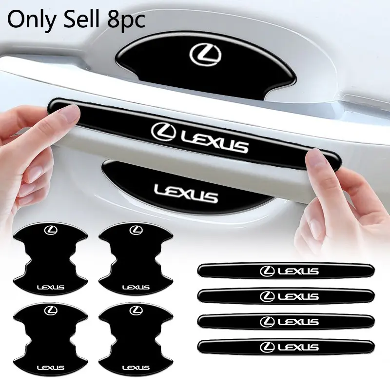 8pcs Car Door Handle Bowl Anti-collision Protective Stickers Automotive Decals Car Decals For Lexus RX330 IS250 Ct200h ES300h RX350 IS300h NX300h RX400h RX450h UX250h Auto Accessories