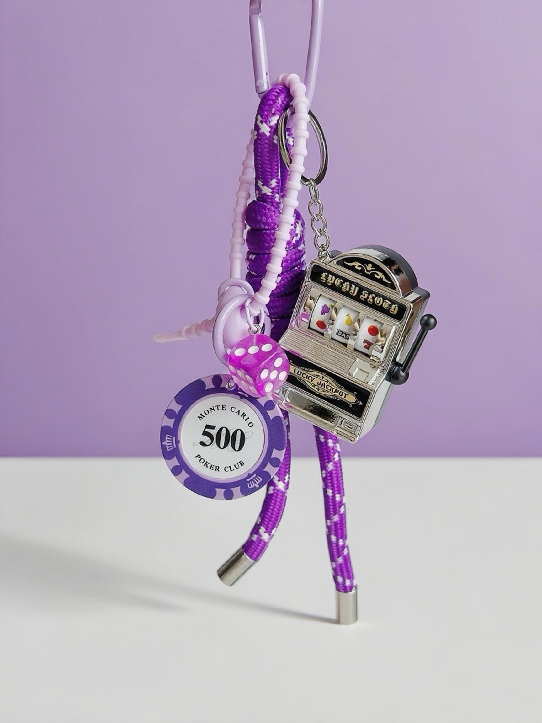 Creative Bag Charm, Vintage Street Style Mini Slot Machine Pendant, Casual All-Season Accessory for Bags, Bag Charm Keychain