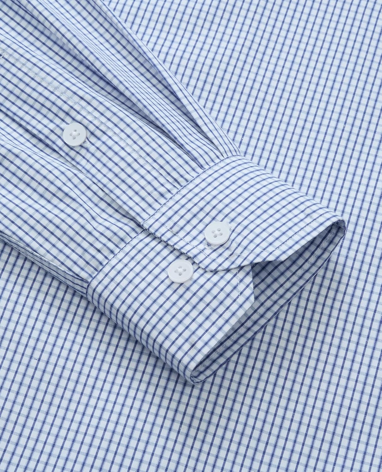 Men's Plaid Button Down Shirts Cotton Long Sleeve Dress Shirt Regular Fit Wrinkle Free Business Casual Gingham Top