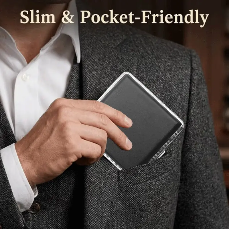 Leather Portable Cigar Case, Vintage Simple Design, Durable Pressure-Resistant Storage Box, Ideal Gift for Men, Father's Day Birthday