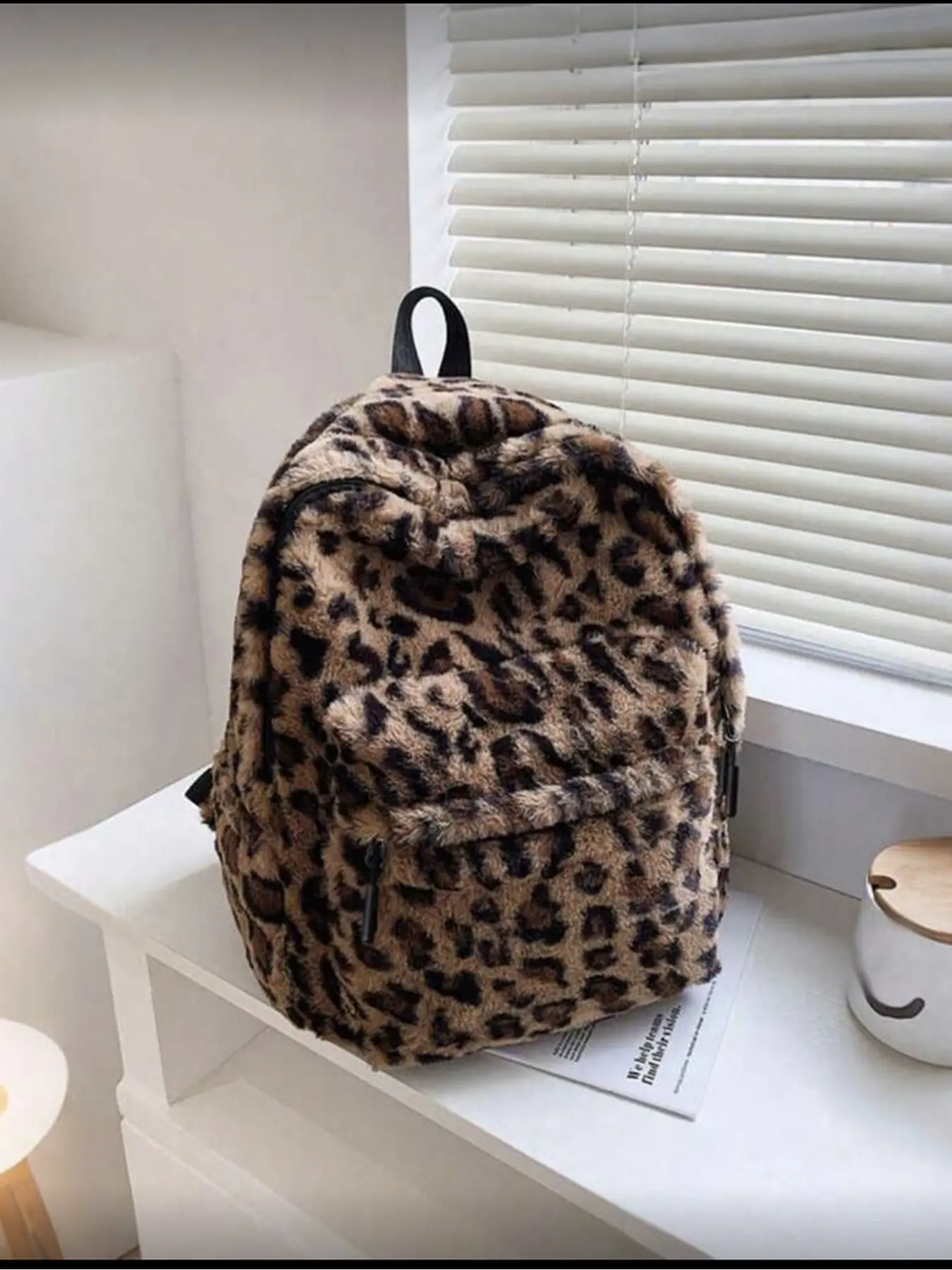 Full Leopard Print Down Jacket Backpack Large Capacity for Teen Girls College School Travel Outdoor Beach Winter Fashion Student Bookbag