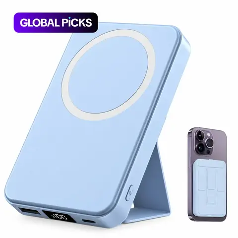 【Black Friday】Magnetic Wireless Fast-Charging Power Bank, 10,000 mAh Portable Travel Charger with 22.5 W PD Quick Charging, LED Display and Foldable Stand, Compatible with Select iPhone Models #GLOBAL PICKS