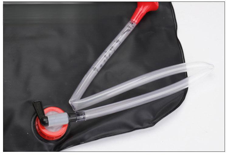 Outdoor camping shower bag 20L solar hot water bag for outdoor bathing and showering, portable shower and water storage bag
