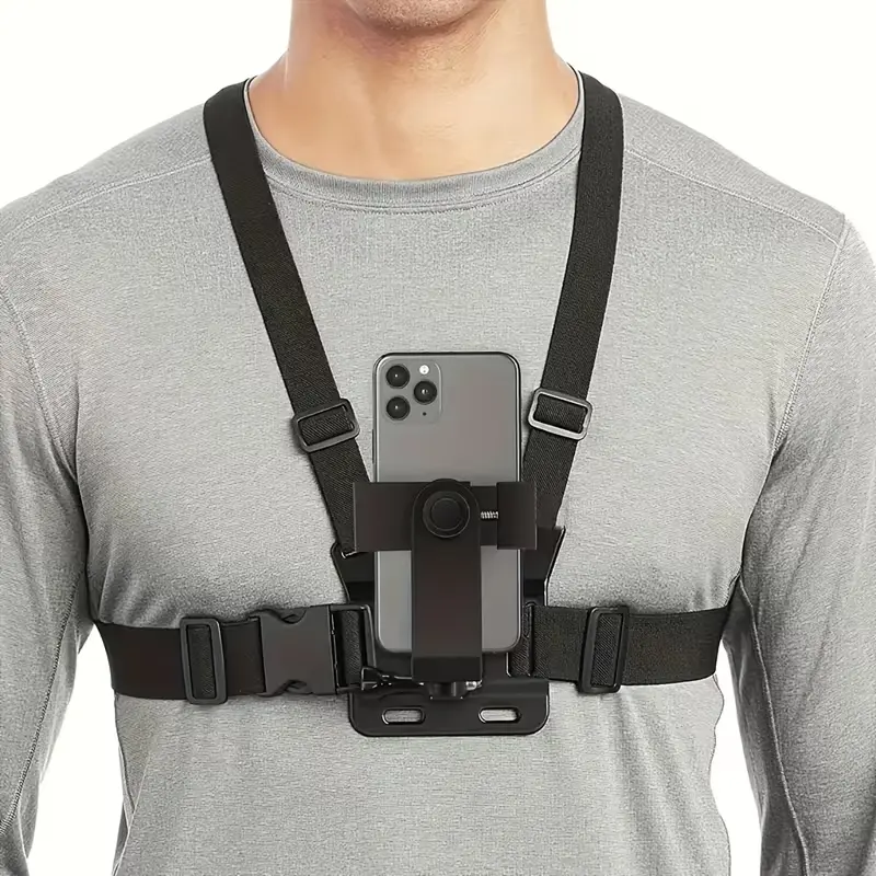Multi-functional Adjustable 5-in-1 Phone Chest Strap, Universal Shoulder & Back Clip for Action Cameras and Phones, Mount Bracket for Outdoor Cycling, Fishing and Vlog Shooting, Special Accessories for Outdoor Sports Photography