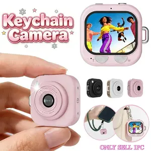 Mini Keychain Digital Camera, Millennium Pocket Camera 2.5k HD, 64mp Lens, Portable Camera with 8GB SD Card, Charging Cable, Retro Vlog Camera