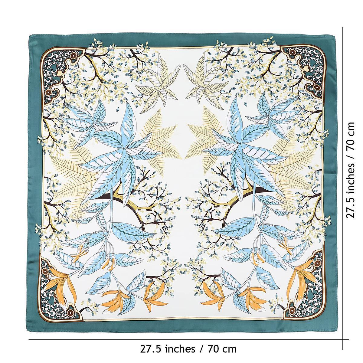 AWAYTR 4PCS/Set 27.5" Fashion Square Silk-Like Head Scarf Neck Scarves for Women Elegant Hair Kerchief Bandanas Headbands Head Wraps Turban Hijab