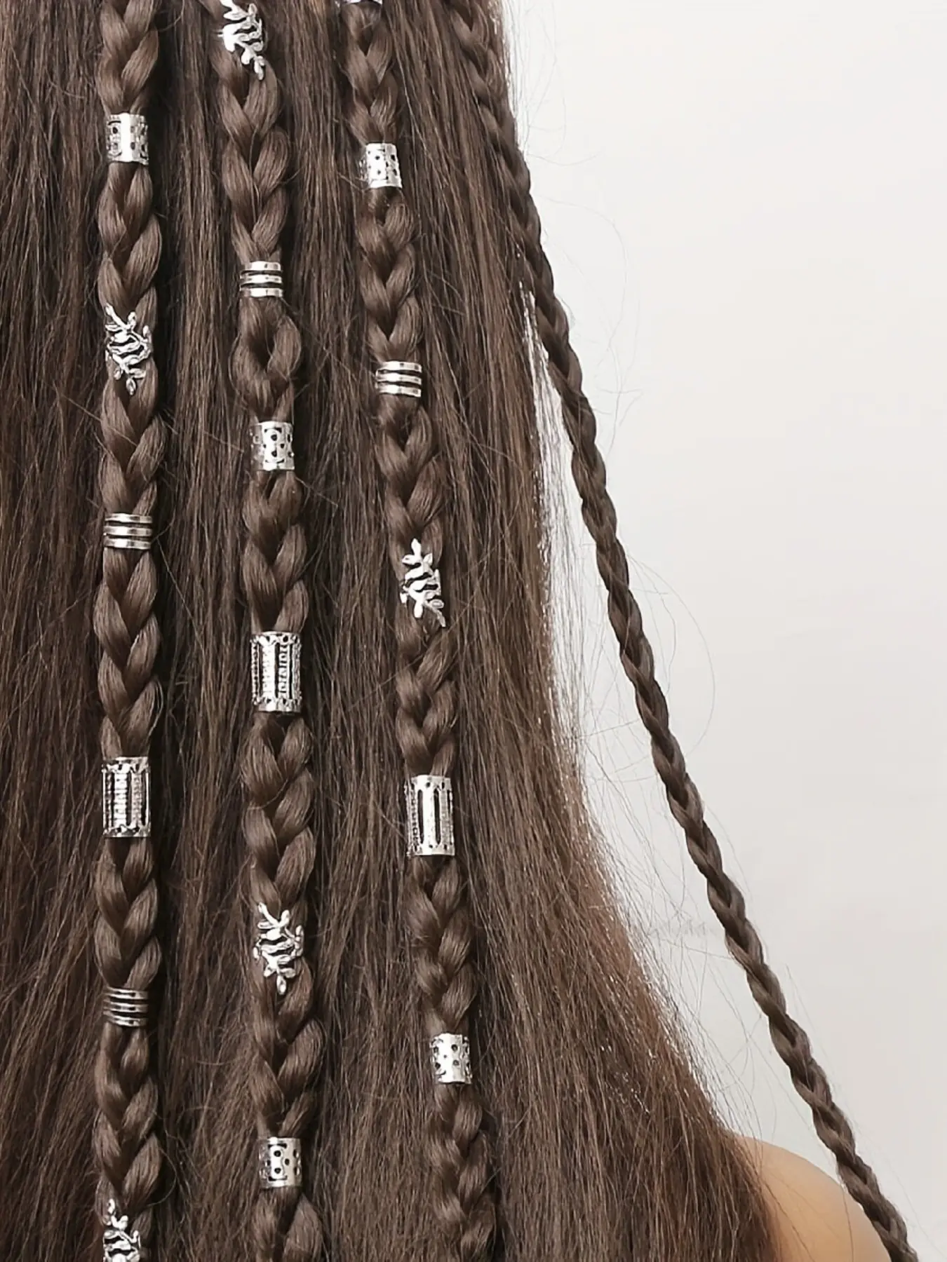 40 Pcs Mixed Shape Braided Hair Ties, Adjustable Elastic Bands, Perfect for Braiding Styles, All-Season Use, Ideal for Hairstyling