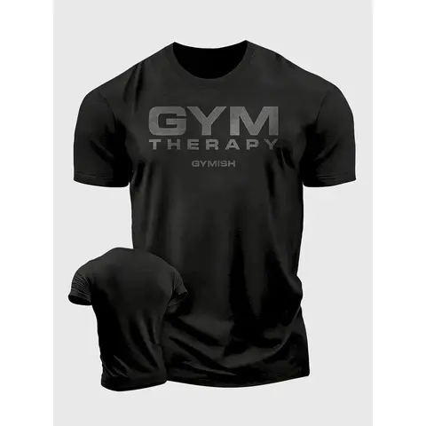 Men's 'Gym Therapy'  T-Shirt Shirt for Gym Exercise Sports Daily Wear