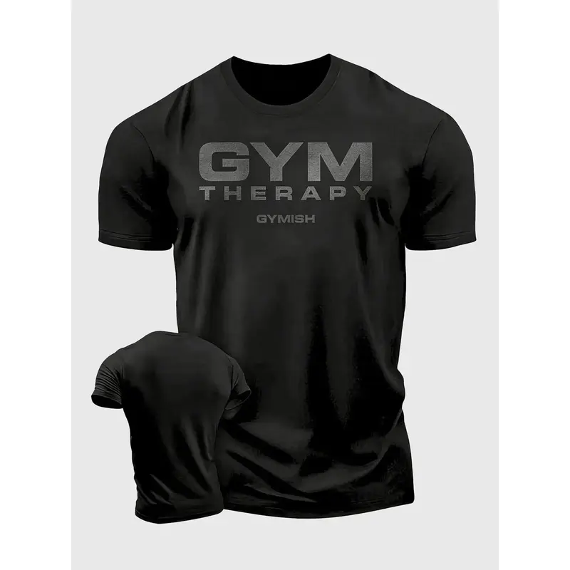 Men's 'Gym Therapy' T-Shirt Shirt for Gym Exercise Sports Daily Wear