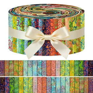 40 Pieces 6.35 x 50cm Assorted Mysterious Floral Pattern Long Strip Pre Cut Quilting Fabric Bundle Precut Fabric For DIY Handmade Doll Clothes Sewing Supplies Quilting Projects Handcrafts