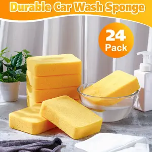 24 pieces of large sponges, bulk, 7.5 x 5.5 x 1.9 inches, grout sponge set, car wash sponges, cleaning and washing sponges, commercial sponges, large multi-purpose sponges for cleaning dishes, cars, tiles, bicycles