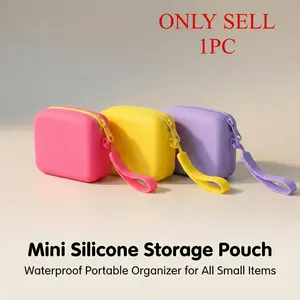Packaging Bag Storage Bag Mini Silicone Zipper Pouch, Portable Small Storage Bag, Suitable for Data Cables, Cosmetics, Coins and Pet Supplies, Travel Storage Bag, Unisex, Holiday Gifts
