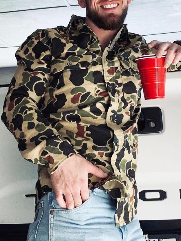 Men's Western Cowboy Style Retro Print Loose Long Sleeve Shirt Striped Casual Button Autumn Top Suitable for Streetwear Menswear233